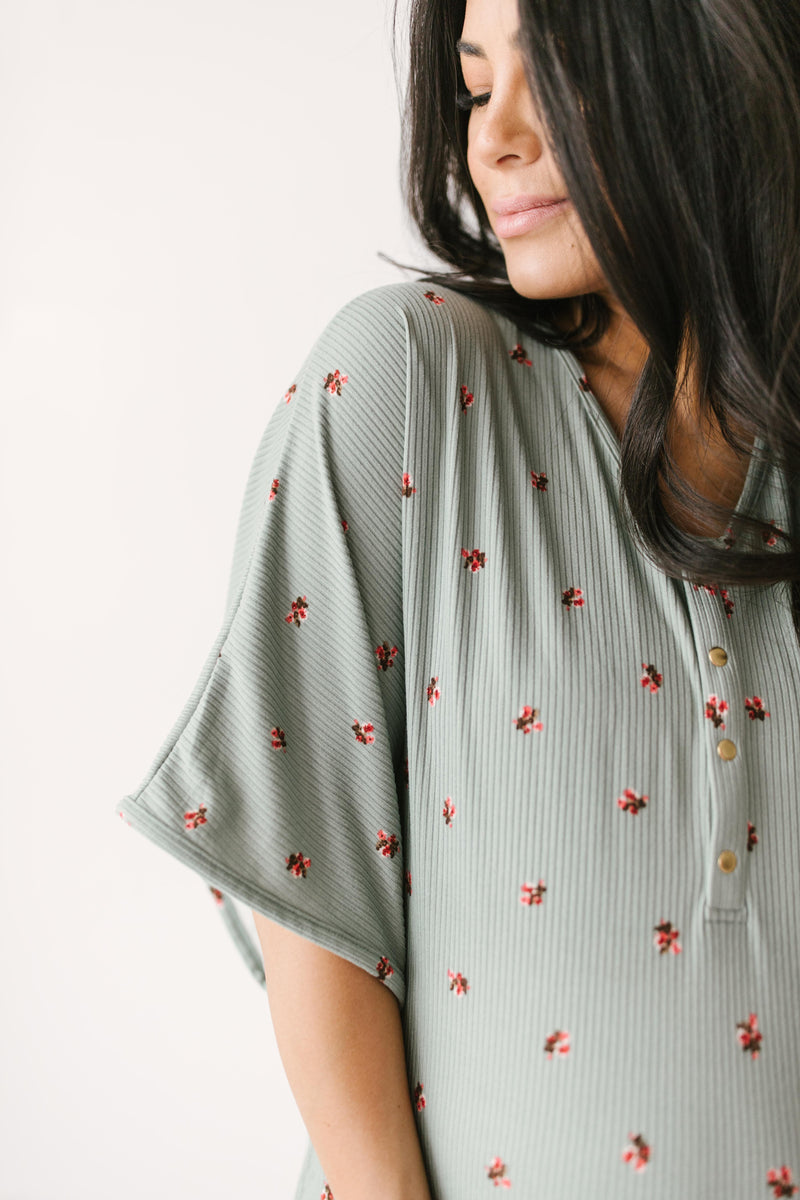 Ribbed Sage Ditsy | CAFTAN