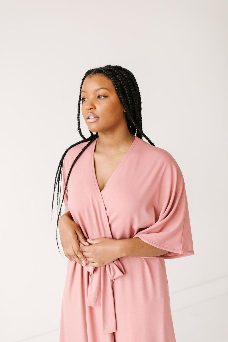 Soft Modern French Terry Robe | Rosewood | Robe M/L