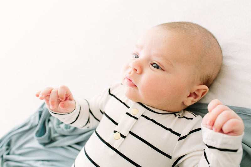 Breton Stripe | BABY - Dwell and Slumber house dress gold snaps