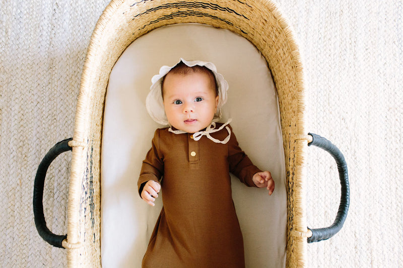 Chambray | BABY - Dwell and Slumber house dress gold snaps
