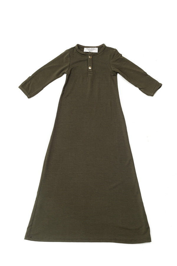 Olive | BABY - Dwell and Slumber house dress gold snaps