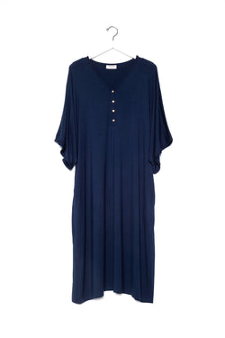 Midnight | CAFTAN - Dwell and Slumber house dress gold snaps