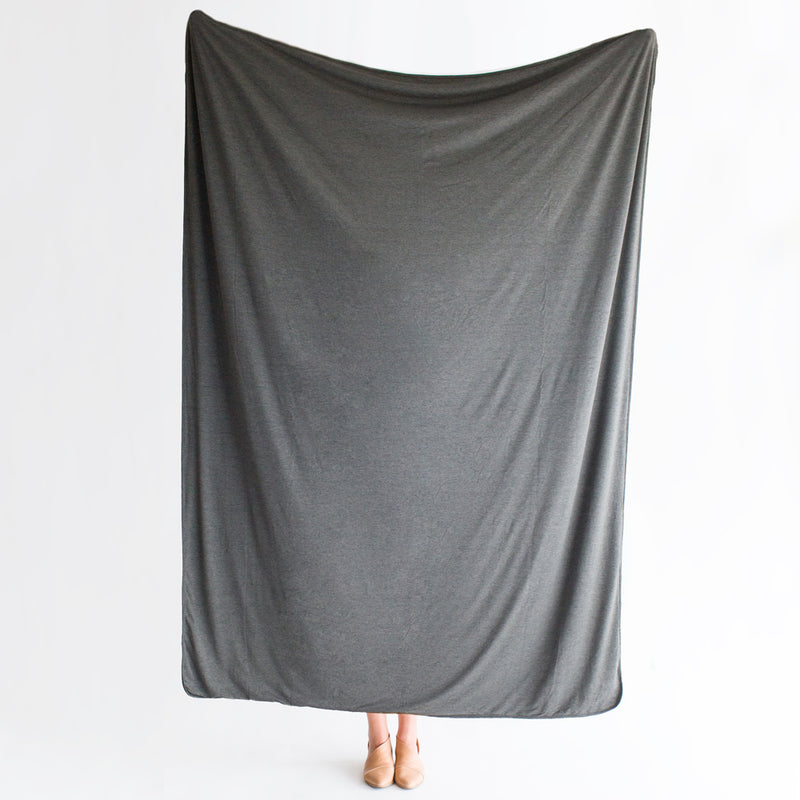 Charcoal | LARGE BLANKET - Dwell and Slumber house dress gold snaps